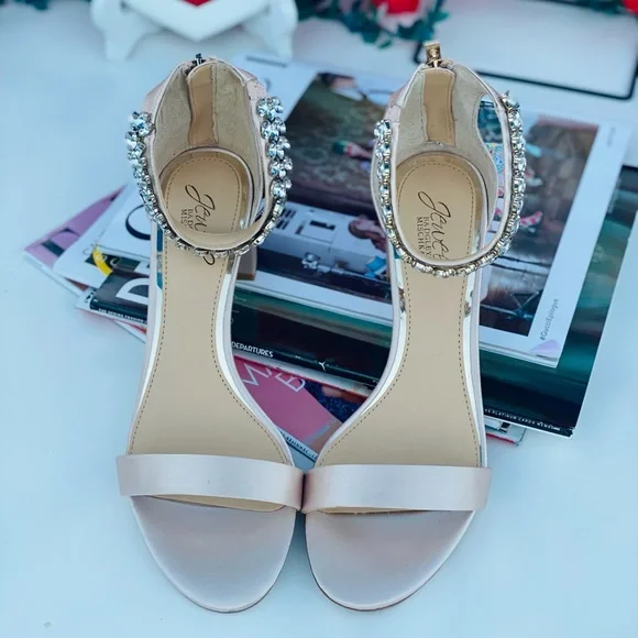 Jewel Badgley Mischka Bradley Ankle Strap Heels - Picture 2 of 9